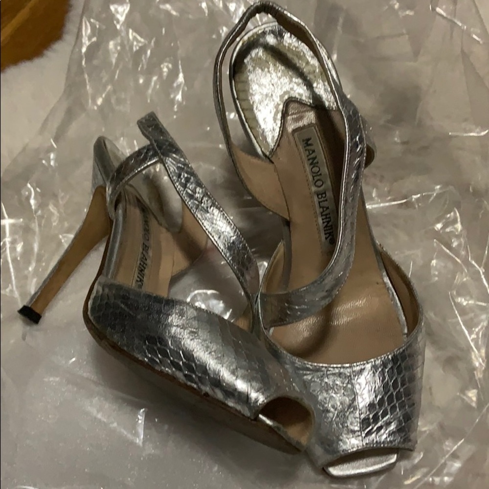 Manolo Blahnik Silver Sandal